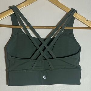 Lululemon Energy Longline Bra Size 6 B/C Cup Medium Forest Green